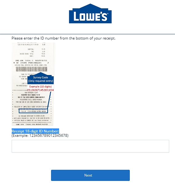 lowes survey homepage